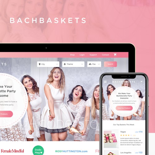 Website UI design for BachBaskets 