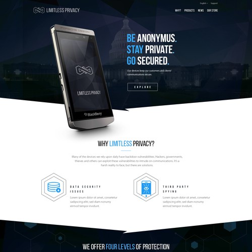 High-end web design for encrypted mobile devices 