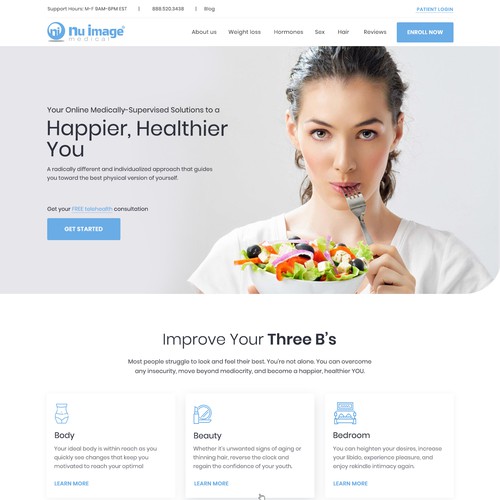 Futuristic online medical company needs a new homepage!