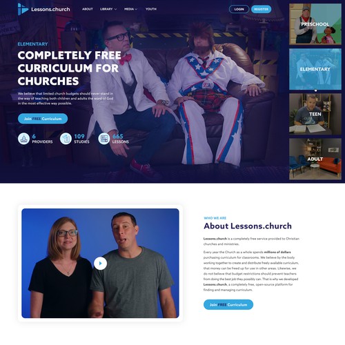 Lessons.church Website Redesign