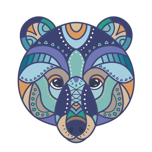 Colorful bear t-shirt design