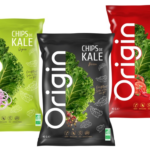 bio products: Kale chips, needs a modern packaging