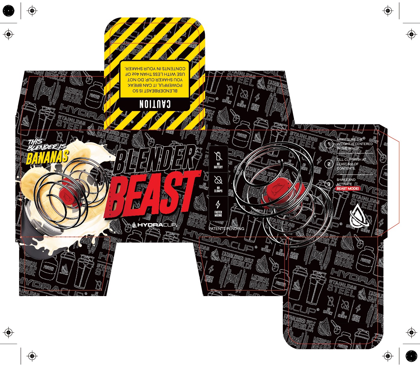 Create a Beast Mode Box Design for a game changing protein blender