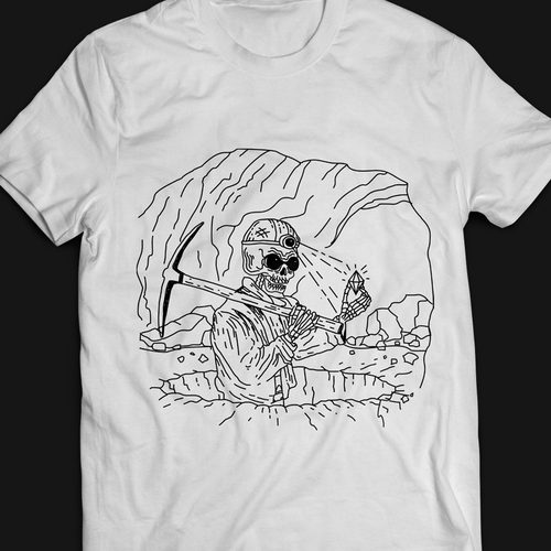 T-shirt illustration for the "Suspect" line