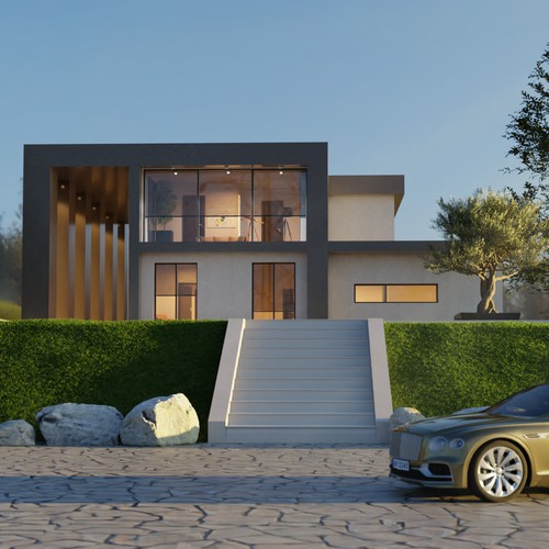 3d render of an urban villa