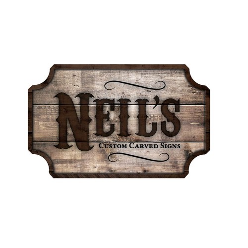 Wooden sign logo