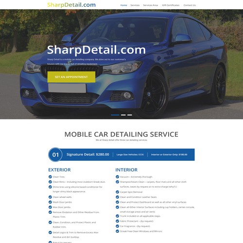 Redesign Car Detailing Website: SharpDetail.com