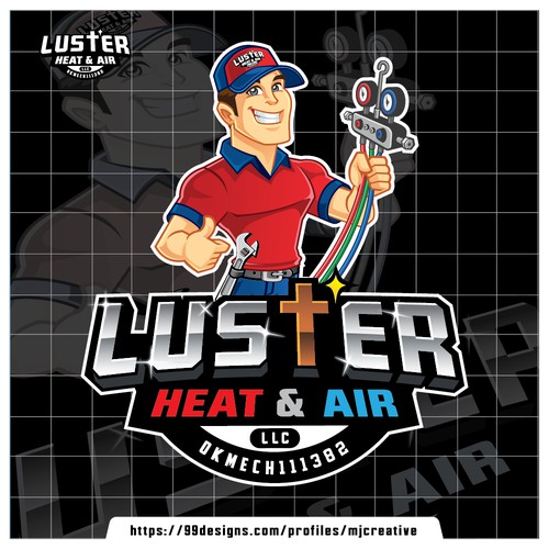 Luster Heat and Air Logo and Mascot