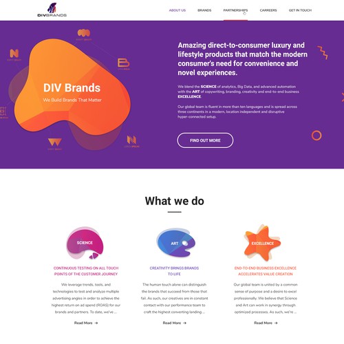 Bright and simple Web Design for marketing agency