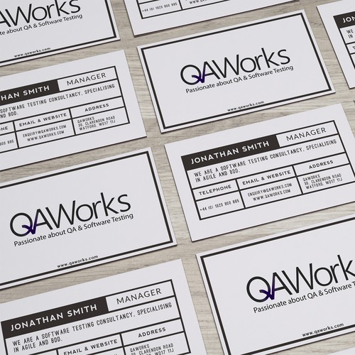 We're testers, not designers.  Create QAWorks' new business card