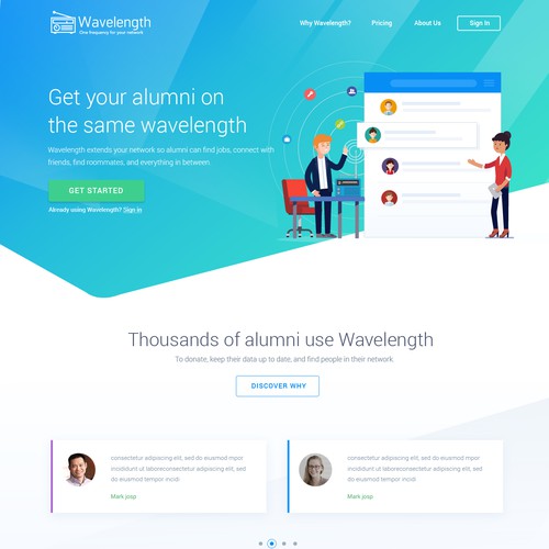 Design a professional and refreshing website for Wavelength