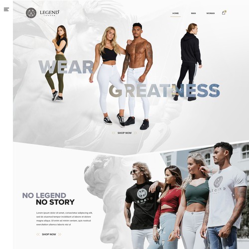 Clean concept for fashion website