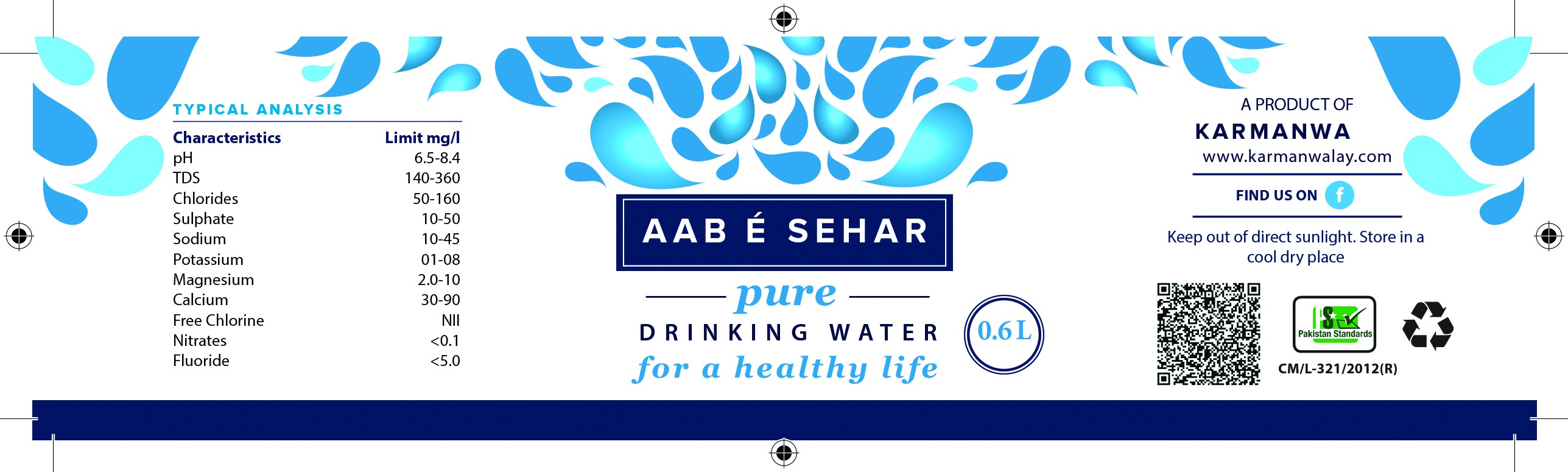 Label for bottled water