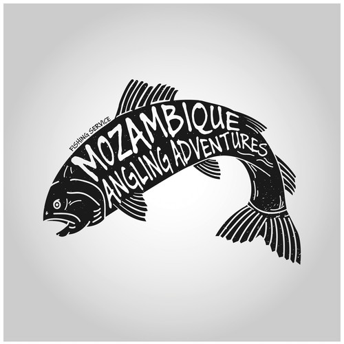 Create a rubberstamp logo for Mozambique Angling Advetures