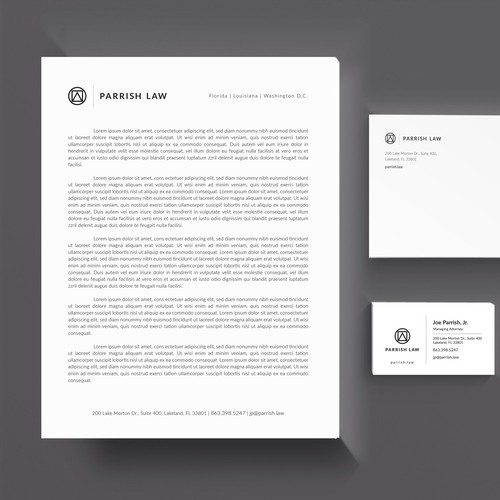 Parrish Law Statinary and Logo Re-Design