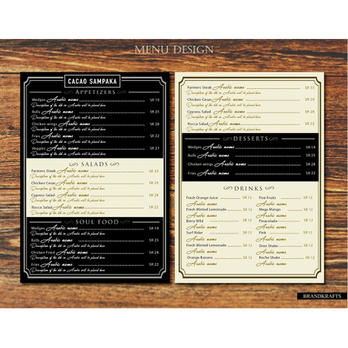  Menu design