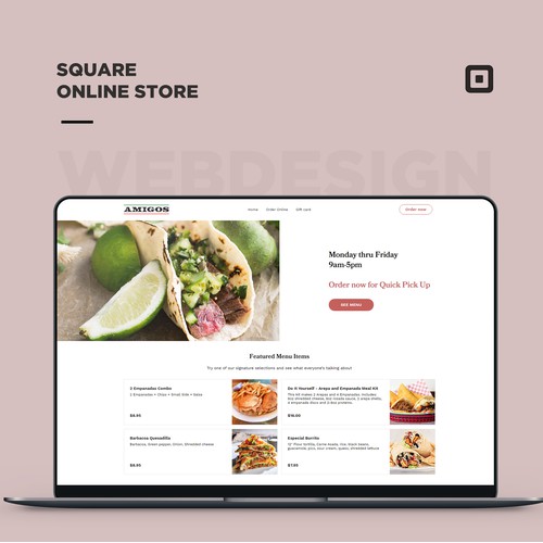 Square online store for a quick-service restaurant