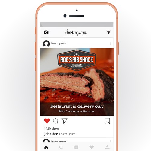  instagram ad for Roc's Rib Shack