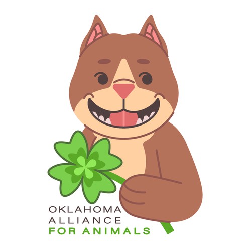 Pit bull mascot for the Oklahoma Alliance for Animal
