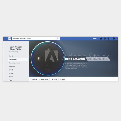 Facebook Group Cover Design for Best Amazon Alexa Skills Group