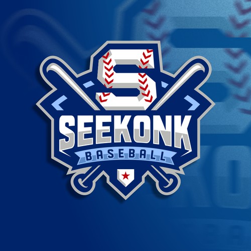 Logo for youth baseball league in Seekonk, MA