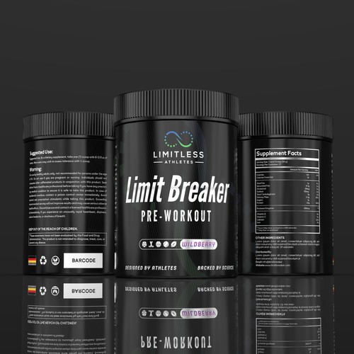 Sports Supplement label design.