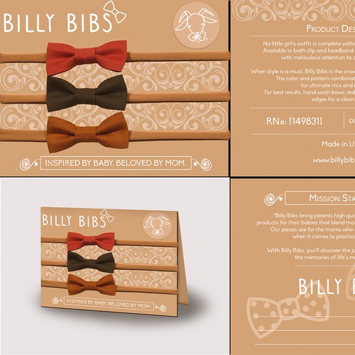 Design a typography style packaging look for set of bows