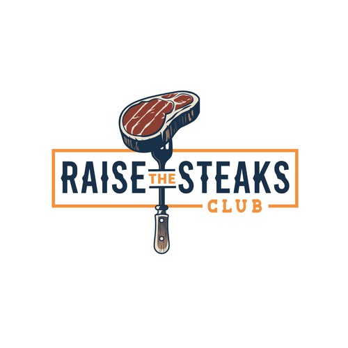 Raise the Steaks club logo design