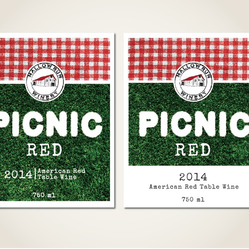 Create a wine label for Mallow Run's "PICNIC" wines.