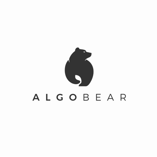 An iconic simple, clean and easy to remember  logo for ALGOBEAR