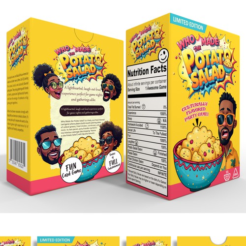 Cereal Box-Themed Packaging for a Nighttime Family Card Game