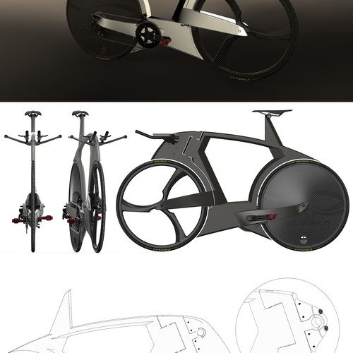 Futuristic race bicycle design