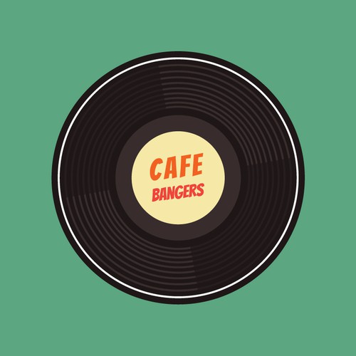 Retro logo for cafe for music lovers 