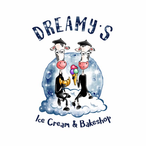 whimsical logo for an Ice cream & Bakeshop