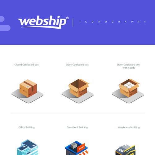 realistic icons for webship website