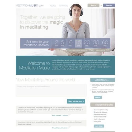 MeditationMusic.net needs a new landing page