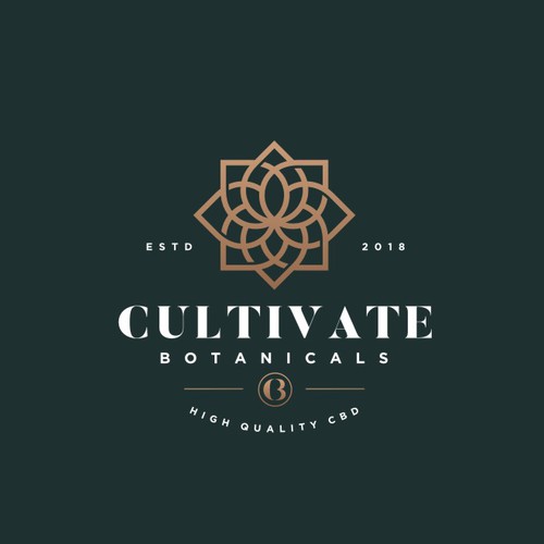 Modern geometric logo for Cultivate Botanicals,  CBD Company looking for a lifestyle brand logo