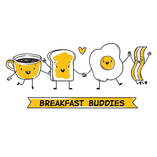 funny breakfast illustration