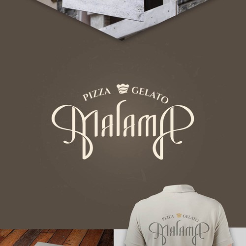 Logo concept for turn of century pizza and gelato