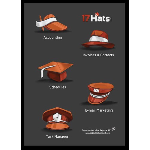 Icon set for "17 Hats"