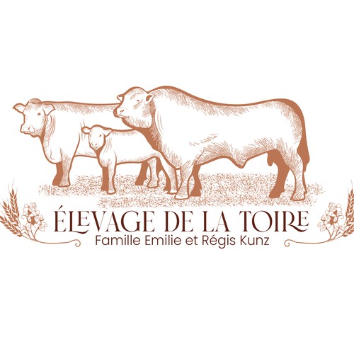 Vintage logo concept for cattle's breeder