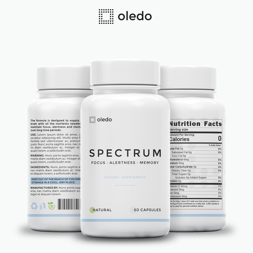 Clean packaging design for Oledo