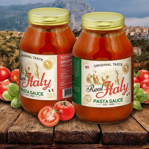 Concept label design for tomato sauce