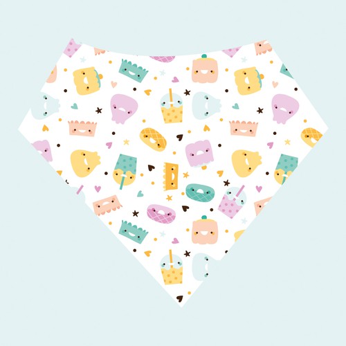 Kawaii vector baby bandana bibs design