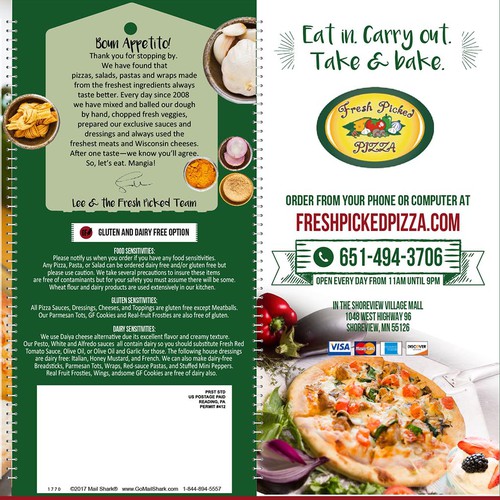 Fresh Picked Pizza menu