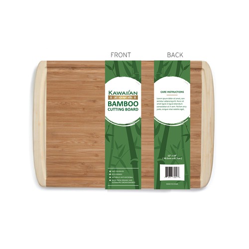 Bamboo cutting board sleeve label