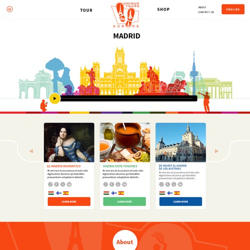 Create the coolest and fun page for Unique Tours Europe