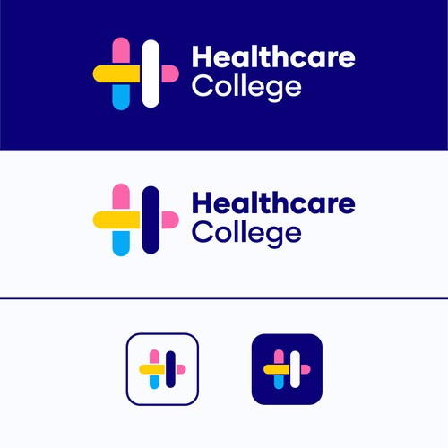 Modern Abstract Cross Logo for Healthcare College Branding