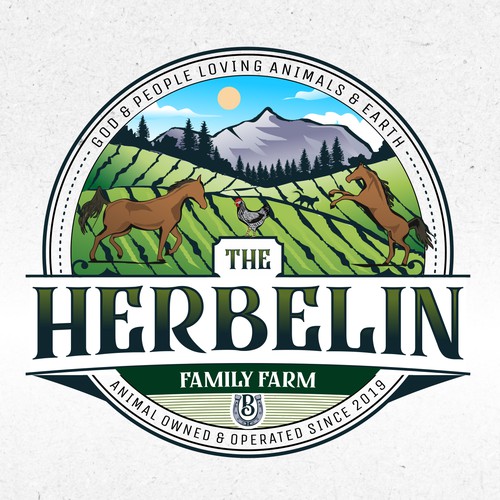 Emblem logo concept for The Herbelin Family Farm
