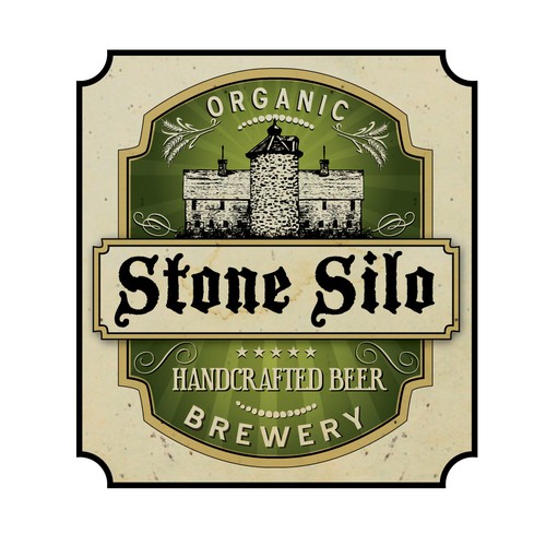 Vintage Style Organic Craft Brewery Logo